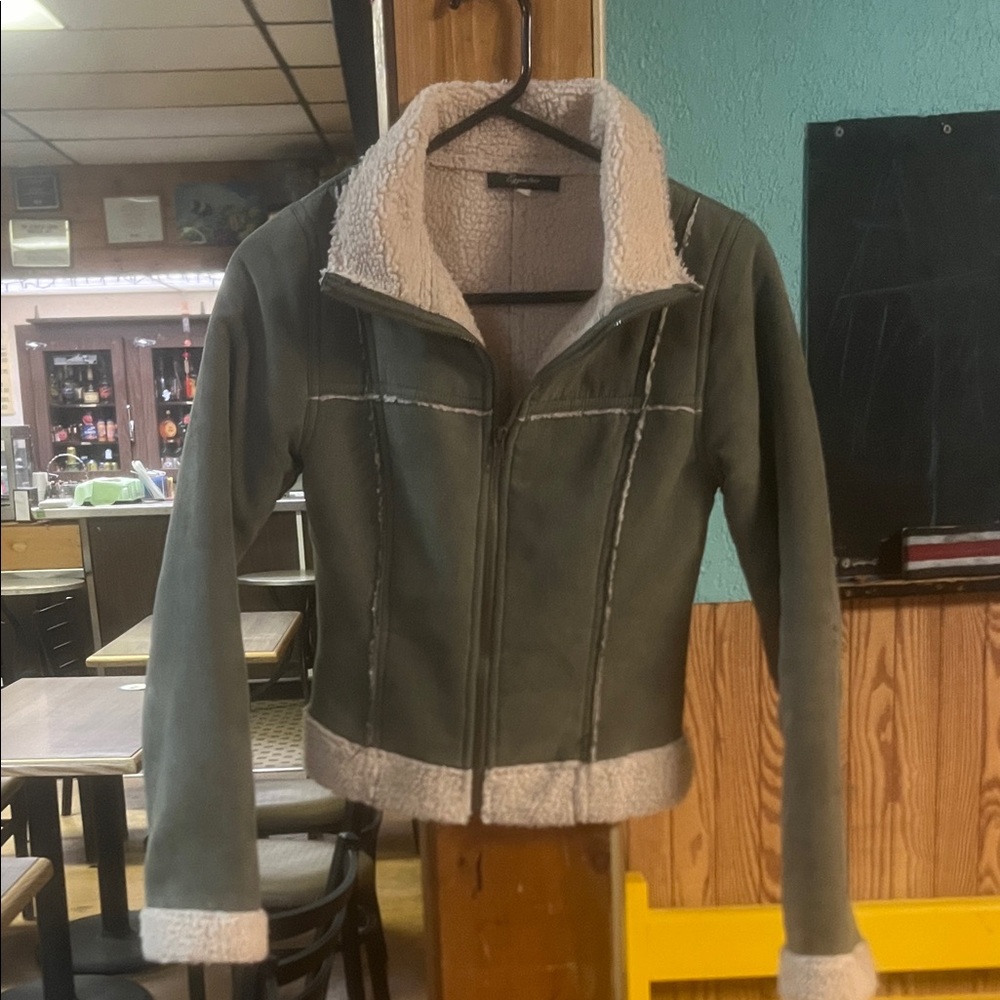 Cozy Olive Teddy Jacket